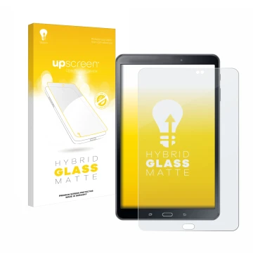Parte frontale di una confezione del prodotto con il logo del marchio upscreen. Accanto è raffigurato il dispositivo Samsung G