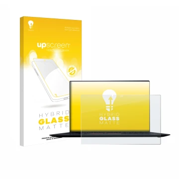 Parte frontale di una confezione del prodotto con il logo del marchio upscreen. Accanto è raffigurato il dispositivo Lenovo Th