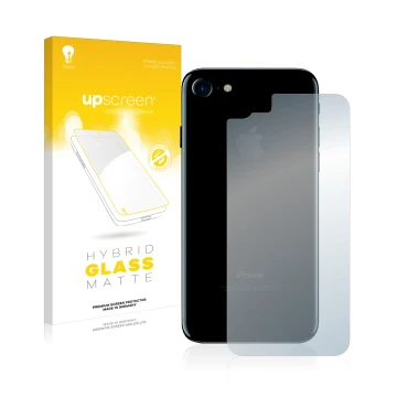 Parte frontale di una confezione del prodotto con il logo del marchio upscreen. Accanto è raffigurato il dispositivo Apple iPh