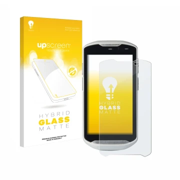 Parte frontale di una confezione del prodotto con il logo del marchio upscreen. Accanto è raffigurato il dispositivo Zebra TC5