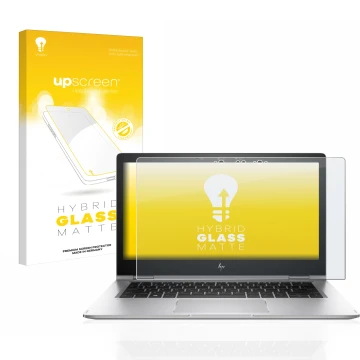 Parte frontale di una confezione del prodotto con il logo del marchio upscreen. Accanto è raffigurato il dispositivo HP EliteB