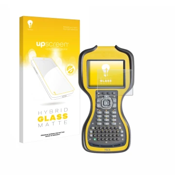 Parte frontale di una confezione del prodotto con il logo del marchio upscreen. Accanto è raffigurato il dispositivo Trimble T