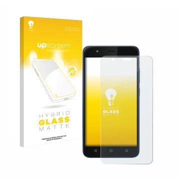 Parte frontale di una confezione del prodotto con il logo del marchio upscreen. Accanto è raffigurato il dispositivo Gigaset G