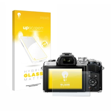 Parte frontale di una confezione del prodotto con il logo del marchio upscreen. Accanto è raffigurato il dispositivo Olympus O