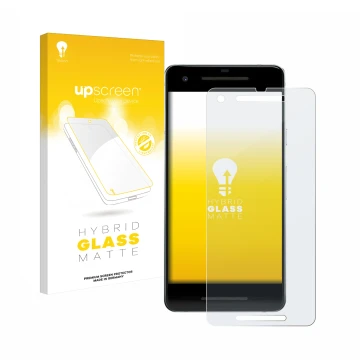 Parte frontale di una confezione del prodotto con il logo del marchio upscreen. Accanto è raffigurato il dispositivo Google Pi