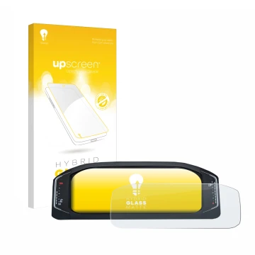 Parte frontale di una confezione del prodotto con il logo del marchio upscreen. Accanto è raffigurato il dispositivo Volkswage