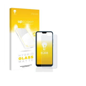 Parte frontale di una confezione del prodotto con il logo del marchio upscreen. Accanto è raffigurato il dispositivo Huawei P2