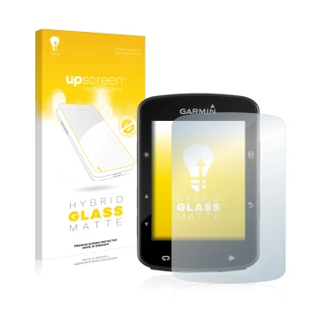 Parte frontale di una confezione del prodotto con il logo del marchio upscreen. Accanto è raffigurato il dispositivo Garmin Ed