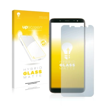 Parte frontale di una confezione del prodotto con il logo del marchio upscreen. Accanto è raffigurato il dispositivo Samsung G