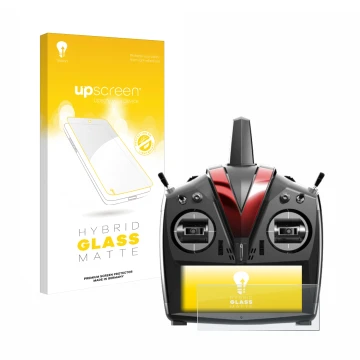 Parte frontale di una confezione del prodotto con il logo del marchio upscreen. Accanto è raffigurato il dispositivo VBar Cont