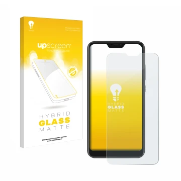 Parte frontale di una confezione del prodotto con il logo del marchio upscreen. Accanto è raffigurato il dispositivo Xiaomi Mi