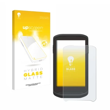 Parte frontale di una confezione del prodotto con il logo del marchio upscreen. Accanto è raffigurato il dispositivo Zebra TC2