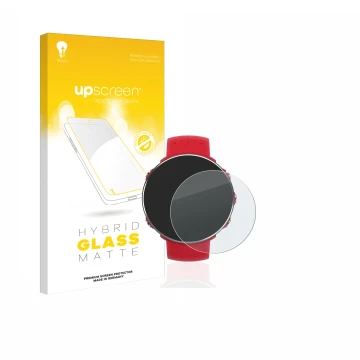 Parte frontale di una confezione del prodotto con il logo del marchio upscreen. Accanto è raffigurato il dispositivo Polar Van