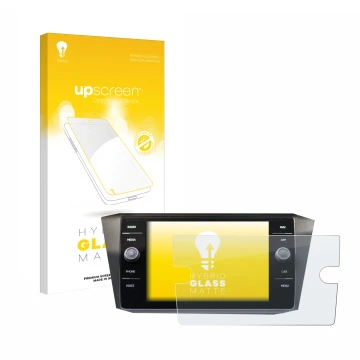 Parte frontale di una confezione del prodotto con il logo del marchio upscreen. Accanto è raffigurato il dispositivo Volkswage