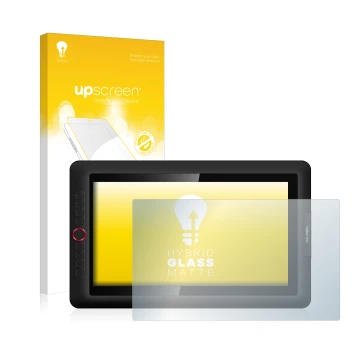 Parte frontale di una confezione del prodotto con il logo del marchio upscreen. Accanto è raffigurato il dispositivo XP-Pen Ar