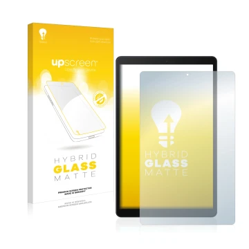 Parte frontale di una confezione del prodotto con il logo del marchio upscreen. Accanto è raffigurato il dispositivo Samsung G