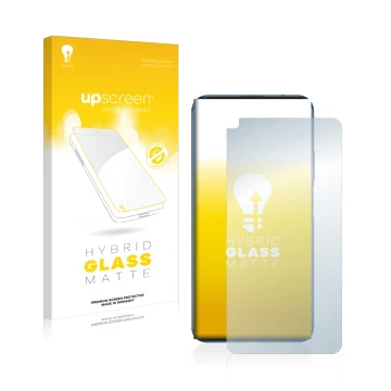 Parte frontale di una confezione del prodotto con il logo del marchio upscreen. Accanto è raffigurato il dispositivo Huawei No