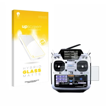 Parte frontale di una confezione del prodotto con il logo del marchio upscreen. Accanto è raffigurato il dispositivo Robbe Fut