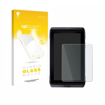 Parte frontale di una confezione del prodotto con il logo del marchio upscreen. Accanto è raffigurato il dispositivo Atomos Sh