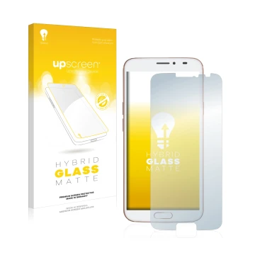 Parte frontale di una confezione del prodotto con il logo del marchio upscreen. Accanto è raffigurato il dispositivo Doro 8080