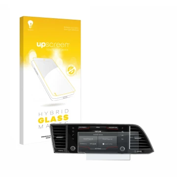 Parte frontale di una confezione del prodotto con il logo del marchio upscreen. Accanto è raffigurato il dispositivo Seat Atec