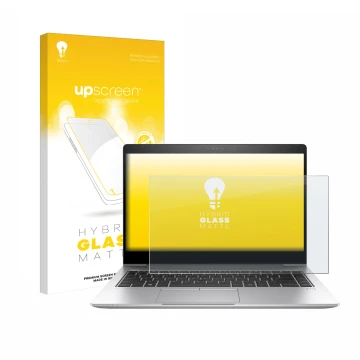 Parte frontale di una confezione del prodotto con il logo del marchio upscreen. Accanto è raffigurato il dispositivo HP EliteB