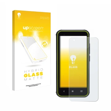 Parte frontale di una confezione del prodotto con il logo del marchio upscreen. Accanto è raffigurato il dispositivo SkyCaddie