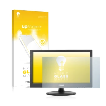 Parte frontale di una confezione del prodotto con il logo del marchio upscreen. Accanto è raffigurato il dispositivo ASUS VT16