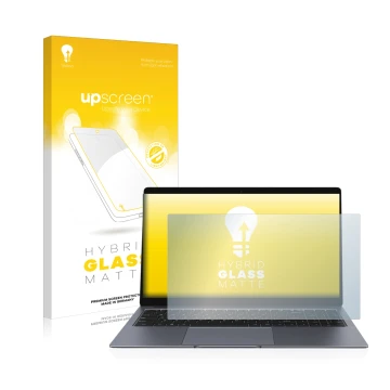 Parte frontale di una confezione del prodotto con il logo del marchio upscreen. Accanto è raffigurato il dispositivo Chuwi Lap