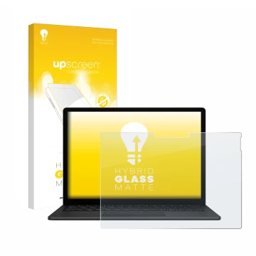 Parte frontale di una confezione del prodotto con il logo del marchio upscreen. Accanto è raffigurato il dispositivo Microsoft