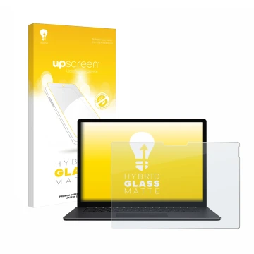 Parte frontale di una confezione del prodotto con il logo del marchio upscreen. Accanto è raffigurato il dispositivo Microsoft