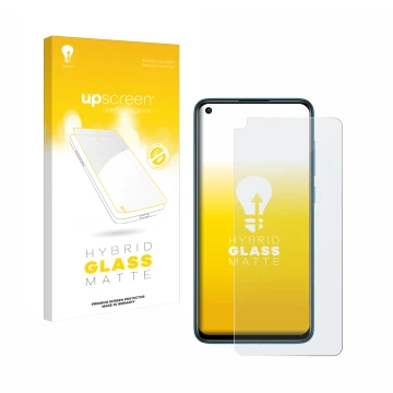 Parte frontale di una confezione del prodotto con il logo del marchio upscreen. Accanto è raffigurato il dispositivo Xiaomi Re