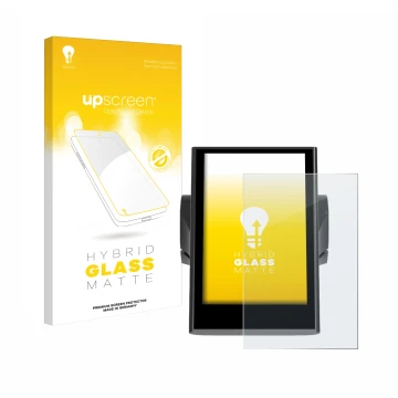 Parte frontale di una confezione del prodotto con il logo del marchio upscreen. Accanto è raffigurato il dispositivo Bafang DP