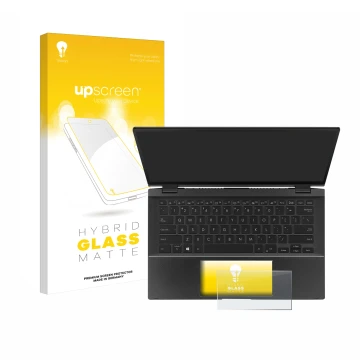 Parte frontale di una confezione del prodotto con il logo del marchio upscreen. Accanto è raffigurato il dispositivo ASUS ZenB