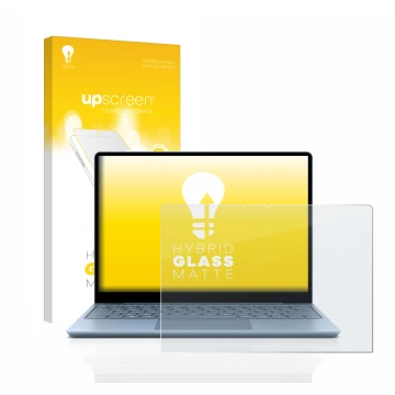 Parte frontale di una confezione del prodotto con il logo del marchio upscreen. Accanto è raffigurato il dispositivo Microsoft