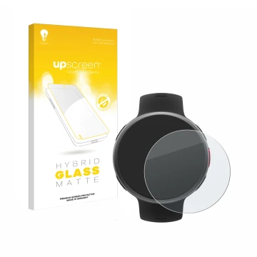 Parte frontale di una confezione del prodotto con il logo del marchio upscreen. Accanto è raffigurato il dispositivo Polar Van