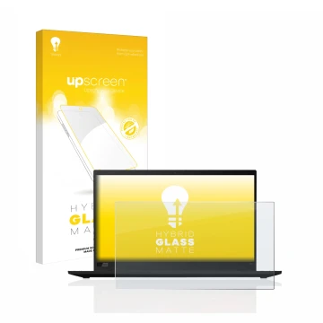 Parte frontale di una confezione del prodotto con il logo del marchio upscreen. Accanto è raffigurato il dispositivo Lenovo Th