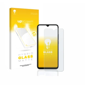 Parte frontale di una confezione del prodotto con il logo del marchio upscreen. Accanto è raffigurato il dispositivo Xiaomi Re