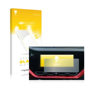 Parte frontale di una confezione del prodotto con il logo del marchio upscreen. Accanto è raffigurato il dispositivo Kia E-Nir