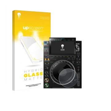 Parte frontale di una confezione del prodotto con il logo del marchio upscreen. Accanto è raffigurato il dispositivo Pioneer C