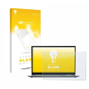 Parte frontale di una confezione del prodotto con il logo del marchio upscreen. Accanto è raffigurato il dispositivo Lenovo Th