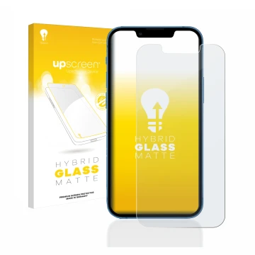 Parte frontale di una confezione del prodotto con il logo del marchio upscreen. Accanto è raffigurato il dispositivo Apple iPh