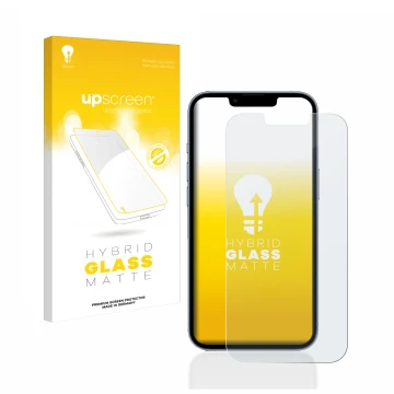 Parte frontale di una confezione del prodotto con il logo del marchio upscreen. Accanto è raffigurato il dispositivo Apple iPh