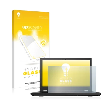 Parte frontale di una confezione del prodotto con il logo del marchio upscreen. Accanto è raffigurato il dispositivo Lenovo Th