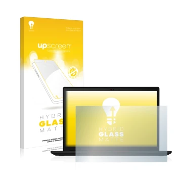 Parte frontale di una confezione del prodotto con il logo del marchio upscreen. Accanto è raffigurato il dispositivo Lenovo Th