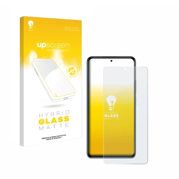 Parte frontale di una confezione del prodotto con il logo del marchio upscreen. Accanto è raffigurato il dispositivo Xiaomi Po