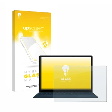 Parte frontale di una confezione del prodotto con il logo del marchio upscreen. Accanto è raffigurato il dispositivo Microsoft