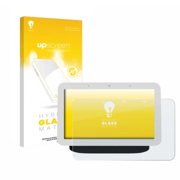 Parte frontale di una confezione del prodotto con il logo del marchio upscreen. Accanto è raffigurato il dispositivo Google Ne