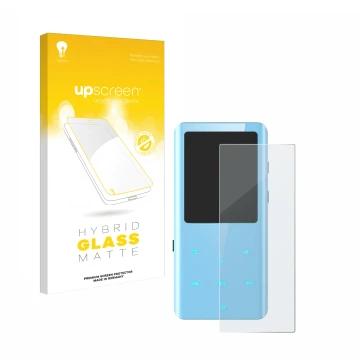 Parte frontale di una confezione del prodotto con il logo del marchio upscreen. Accanto è raffigurato il dispositivo AGPtek A1