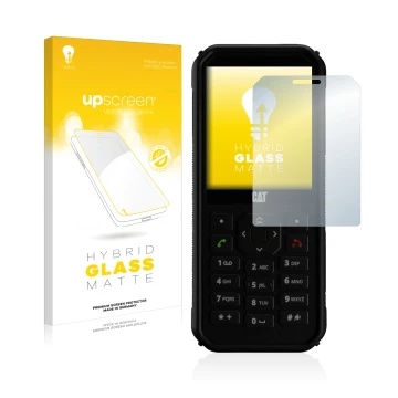 Parte frontale di una confezione del prodotto con il logo del marchio upscreen. Accanto è raffigurato il dispositivo Caterpill